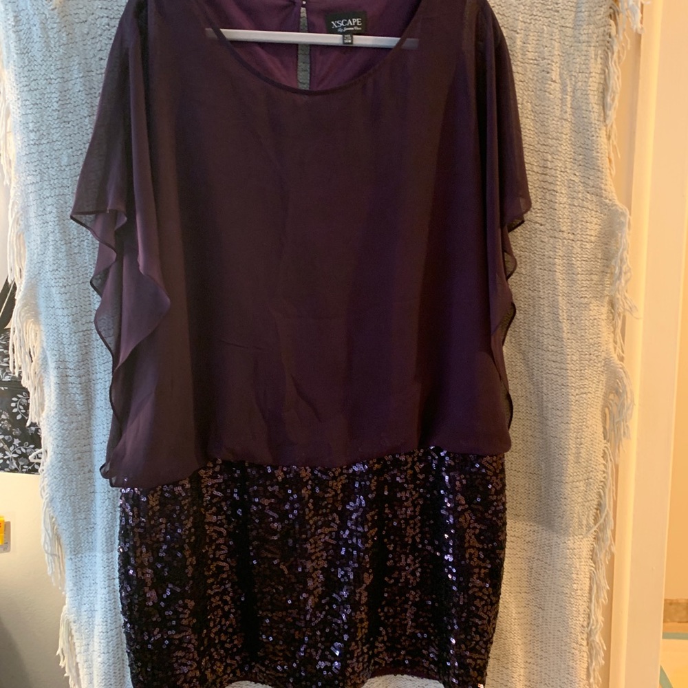Plum sequence dress